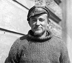 Cooper at the Latvian border after escaping the Soviet POW camp