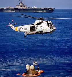 Apollo 17 post-splashdown recovery operations
