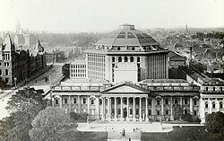 Aerial view showing the Domed Reading Room, commissioned in 1909 to celebrate the library's jubilee