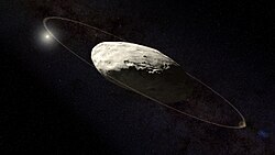 Artist's depiction of Haumea's ring system
