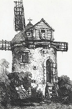 A windmill in Wales, United Kingdom. 1815.