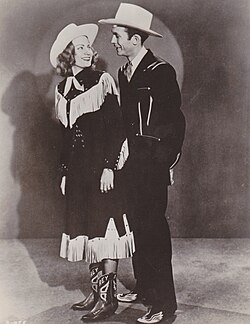 Williams and his first wife Audrey Sheppard in a publicity photo for MGM Records, c. 1952