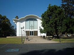 The United Methodist Church in La Verne, California used in the final act of the film.