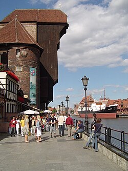 The Gdańsk Crane, a medieval treadwheel crane built in 1442–1444, one of the largest and best-preserved harbor cranes from the Middle Ages