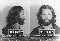 Jim Morrison on the day of his conviction in Miami for profanity and indecent exposure