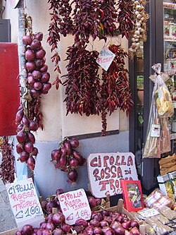 Rossa di Tropea onions for sale in Italy