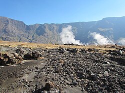 The floor of the caldera of Mount Tambora, looking north