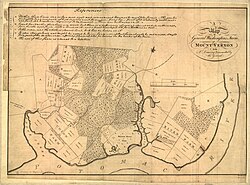 An 1801 map of the estate based on a map drawn by George Washington