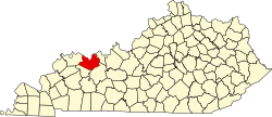 Location of Daviess County, Kentucky
