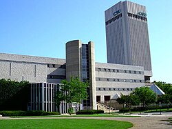 School of Communication at CSU with the Rhodes Tower in background