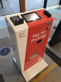 Printing payment self service kiosk