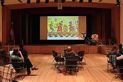 Lynda Barry presenting the benefits of creativity in everyday life at NASA Goddard