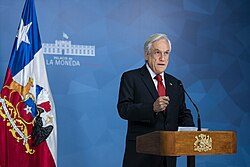 Piñera decreeing a State of Emergency during the political crisis in October 2019.