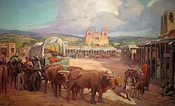 Santa Fe Plaza c. 1850, after the Mexican Cession to the United States