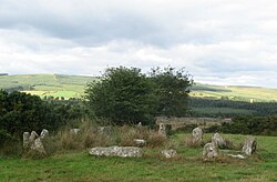 Stone circle at the Carrigagulla complex, County Cork, Ireland