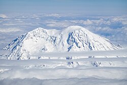 West face of Mount Rainier from an aircraft