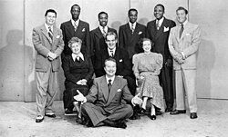 Skelton with the cast of the Raleigh Cigarette Program, 1948