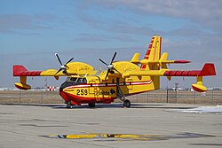 A Canadair CL-415 owned by the Government of Manitoba to combat wildfires