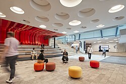 The Lightwell foyer space at the Flinders Street Entrance of ACMI, Fed Square (photo by Shannon McGrath)