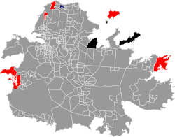 Largest ethnic group by enumeration district in Antigua, 2011 African White Other mixed Uninhabited