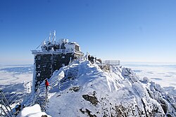 Observatory at the top of the peak Lomnický štít, at the altitude above sea level of 2,632 m (8,635 ft).