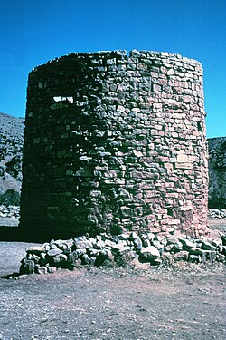 The Torreon, a rock fort tower where settlers hid during Indian raids.