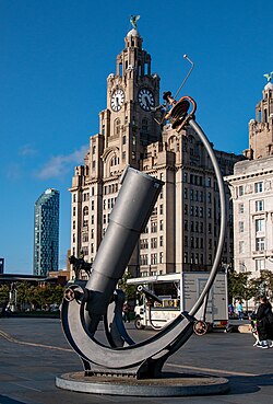 Sculpture commemorating Horrocks at the Pier Head, Liverpool