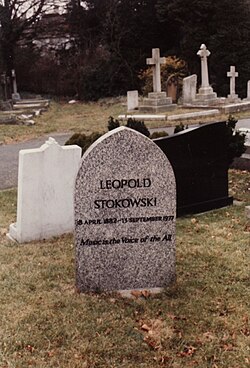 Stokowski's grave at East Finchley Cemetery.