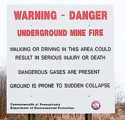 A warning sign in Centralia