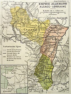 Frontier with Alsace-Lorraine from 1871 to 1918