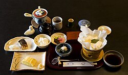 Traditional breakfast at a ryokan