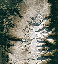 Satellite image of the Big Raven Plateau in British Columbia, Canada
