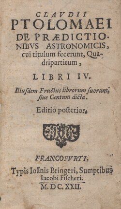 A copy of the Quadripartitum (1622)