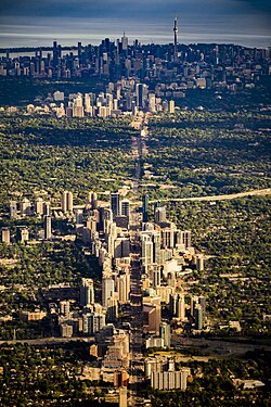 Yonge Street and the transit oriented development along it.