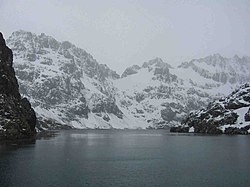 The entrance to Larsen Harbour, a sub-embayment of Drygalski Fjord in South Georgia Island