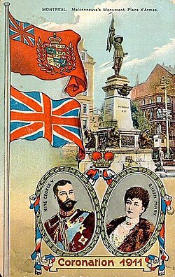 Canadian postcard commemorating the Coronation of King George V, 1911