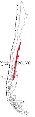 Location of Puyehue-Cordón Caulle (PCCVC) in Chile