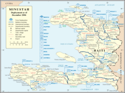 Map of MINUSTAH deployment in December 2006