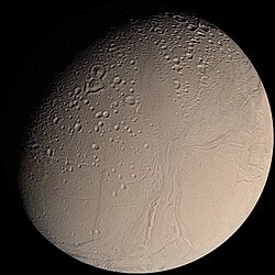 Voyager 2's image mosaic of Enceladus