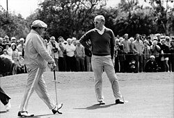 Gleason playing golf with President Gerald Ford, c. 1975