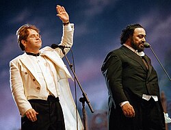 John with Luciano Pavarotti in Modena, 1996