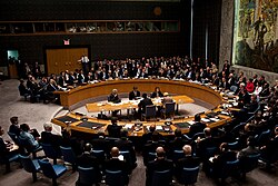 US President Barack Obama chairs a United Nations Security Council meeting.