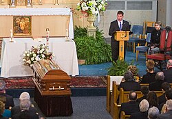 Menino's successor, Marty Walsh, speaking at Menino's funeral mass