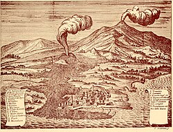 A later engraving of the eruption