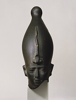 Head of the God Osiris, c. 595–525 BC. Brooklyn Museum