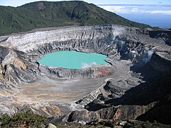 Crater of Poás volcano in Costa Rica, 2004