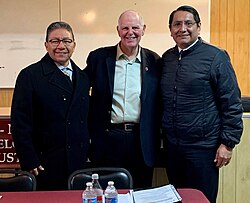 Vice President Myron Lizer, Congressman Tom O'Halleran and President Jonathan Nez in 2020