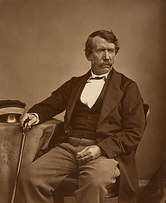 An 1864 photograph of the Scottish explorer and missionary David Livingstone