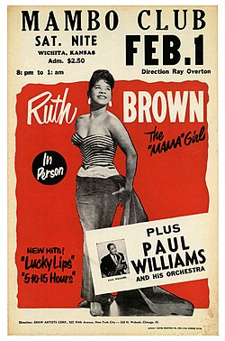 Ruth Brown performs at the Mambo Club in Wichita, Kansas, 1957