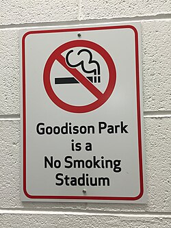Goodison Park was the first smoke-free stadium in England.